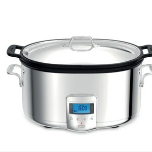 All-Clad Stainless Steel Digital Slow Cooker; Nonstick Ceramic Coating; 7 quart